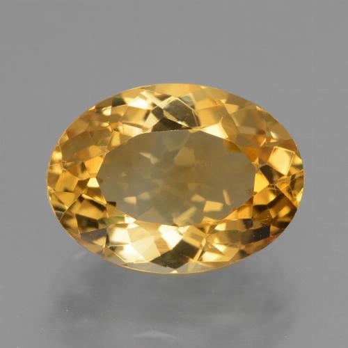 4.60캐럿 천연 딥 골든 오렌지 시트린, 타원형 컷, 12.5×9.2 mm, VVS