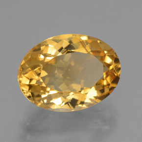 4.60캐럿 천연 딥 골든 오렌지 시트린, 타원형 컷, 12.5×9.2 mm, VVS
