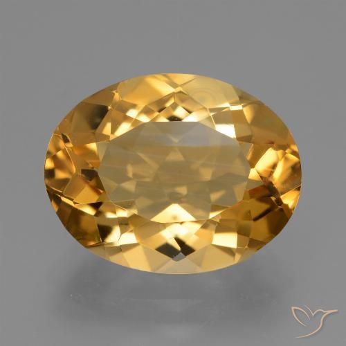 5.25ct 자연스러운 딥 골든 오렌지 황수정, 타원형, VVS-VS