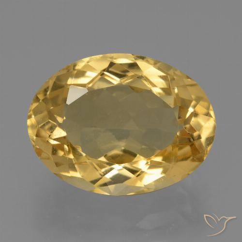 6.85ct 자연스러운 골든 오렌지 황수정, 타원형, VVS
