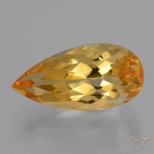5.54ct 자연스러운 다크 골든 황수정, 배 모양, VVS