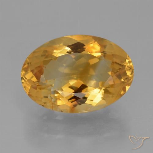 5.78ct 자연스러운 딥 골든 오렌지 황수정, 타원형, VVS