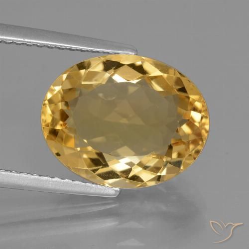 5.49ct 자연스러운 미디엄 다크 골든 황수정, 타원형, VVS