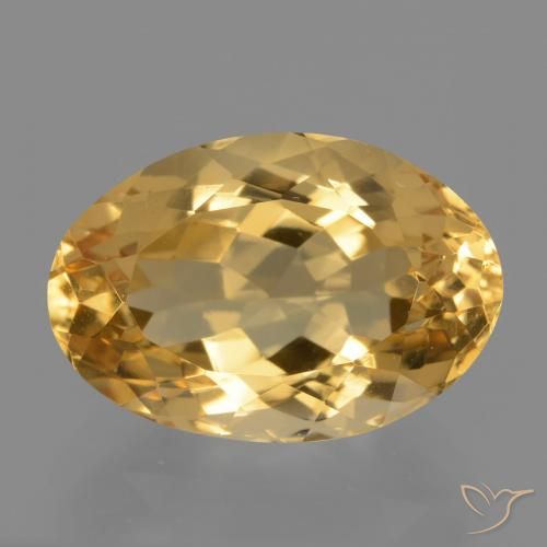 5.70ct 자연스러운 미디엄 다크 골든 황수정, 타원형, VVS