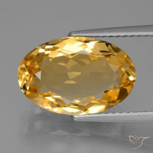 4.73ct 자연스러운 미디엄 다크 골든 황수정, 타원형, VVS-VS