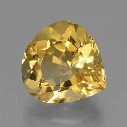 4.70캐럿 천연 미디엄 골든 시트린, 배 모양, 11.9×11.4 mm, VVS