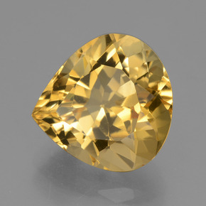 4.70캐럿 천연 미디엄 골든 시트린, 배 모양, 11.9×11.4 mm, VVS