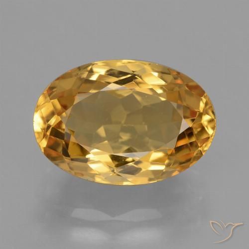 4.02ct 자연스러운 딥 골든 오렌지 황수정, 타원형, VVS