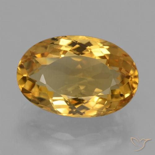 4.78ct 자연스러운 미디엄 다크 골든 황수정, 타원형, VVS