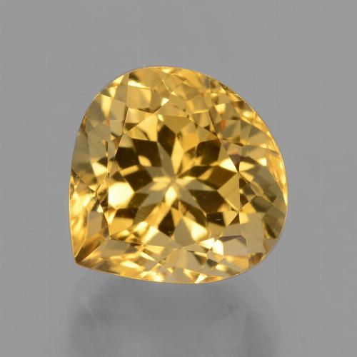 4.93캐럿 천연 골든 시트린, 배 모양, 11.1×11 mm, VVS