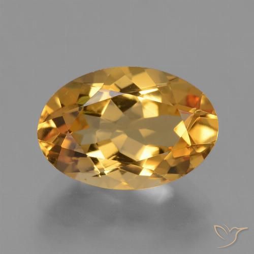 3.53ct 자연스러운 딥 골든 오렌지 황수정, 타원형, VVS