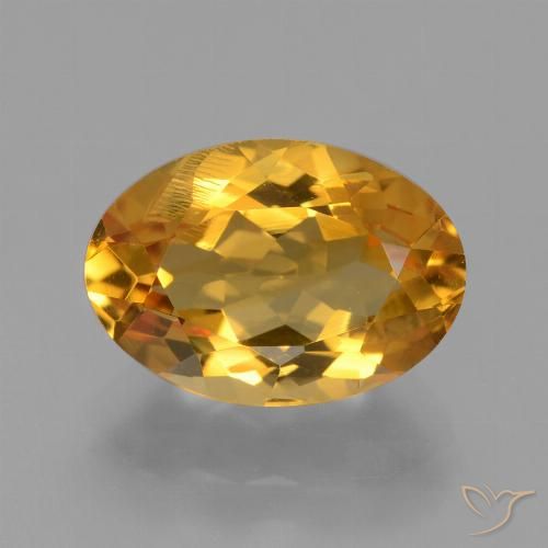 3.56ct 자연스러운 딥 골든 오렌지 황수정, 타원형, VS