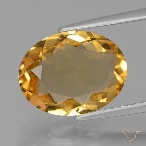 3.76ct 자연스러운 딥 골든 오렌지 황수정, 타원형, VVS