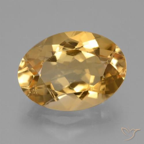 4.43ct 자연스러운 미디엄 라이트 골든 황수정, 타원형, VVS-VS