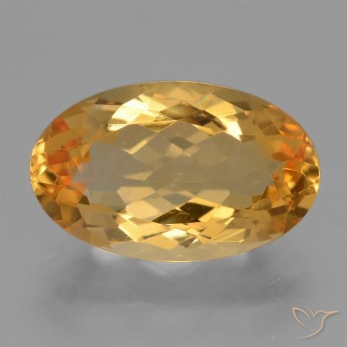 4.43ct 자연스러운 딥 골든 오렌지 황수정, 타원형, VVS