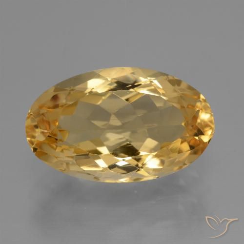 4.88ct 자연스러운 딥 골든 오렌지 황수정, 타원형, VVS