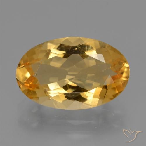 5.12ct 자연스러운 미디엄 다크 골든 황수정, 타원형, VVS-VS