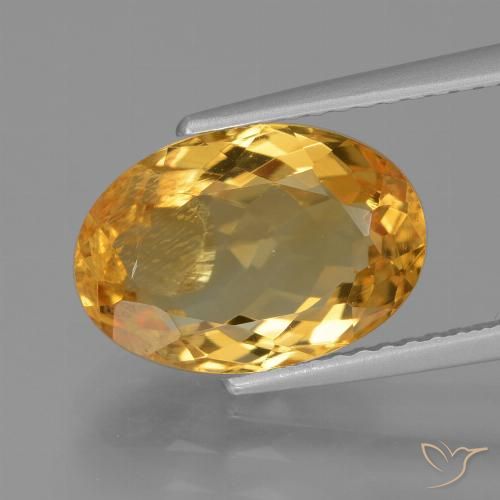3.72ct 자연스러운 딥 골든 오렌지 황수정, 타원형, VS-SI