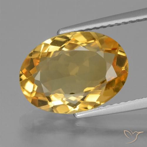 3.69ct 자연스러운 딥 골든 오렌지 황수정, 타원형, VVS-VS