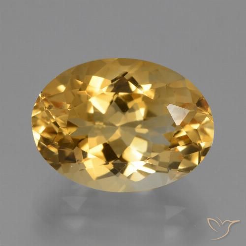 4.93ct 자연스러운 미디엄 다크 골든 황수정, 타원형, VVS
