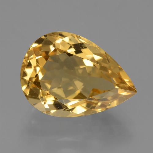 4.92캐럿 천연 미디엄 다크 골든 시트린, 배 모양, 13.6×9.7 mm, VVS