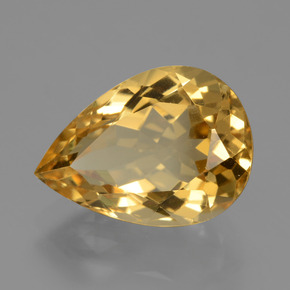 4.92캐럿 천연 미디엄 다크 골든 시트린, 배 모양, 13.6×9.7 mm, VVS