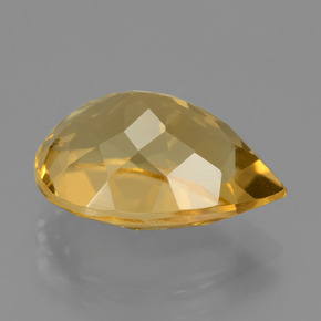 4.92캐럿 천연 미디엄 다크 골든 시트린, 배 모양, 13.6×9.7 mm, VVS