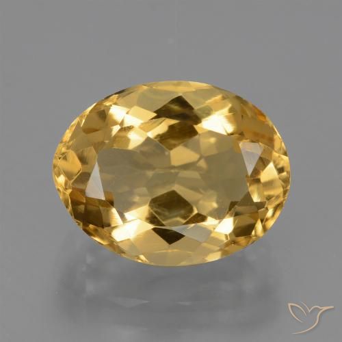 3.62ct 자연스러운 라이트 골든 황수정, 타원형, VVS