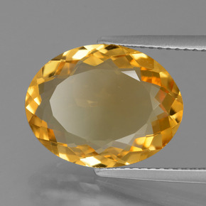 6.05캐럿 천연 딥 골든 오렌지 시트린, 타원형 컷, 15.3×11.1 mm, VVS