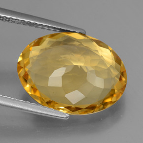 6.05캐럿 천연 딥 골든 오렌지 시트린, 타원형 컷, 15.3×11.1 mm, VVS