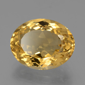 7.80캐럿 천연 골든 옐로우 시트린, 타원형 컷, 14.9×11.8 mm, VVS