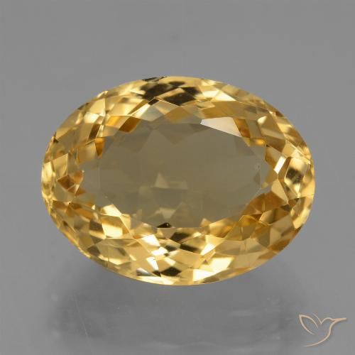 7.08ct 자연스러운 미디엄 다크 골든 황수정, 타원형, VVS