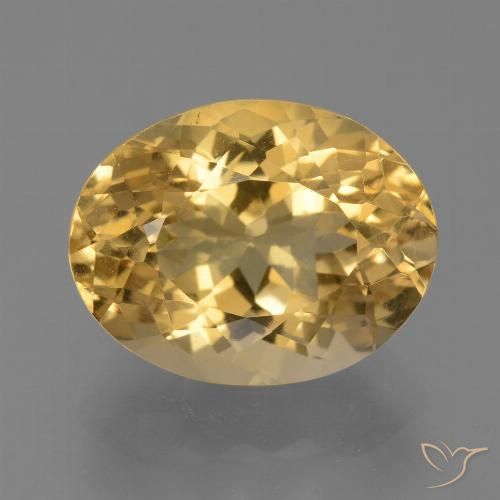 7.42ct 자연스러운 라이트 골든 황수정, 타원형, VVS