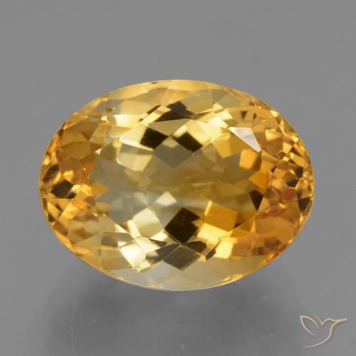 7.08ct 자연스러운 딥 오렌지-골드 황수정, 타원형, VVS