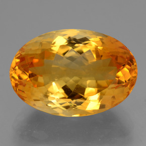 13.46캐럿 천연 골든 옐로우 시트린, 타원형 컷, 18.6×12.7 mm, VVS
