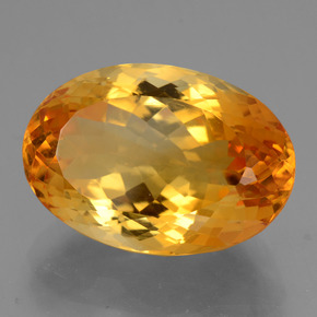 13.46캐럿 천연 골든 옐로우 시트린, 타원형 컷, 18.6×12.7 mm, VVS