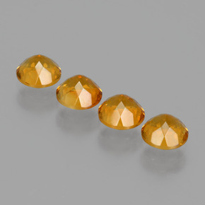 캐럿 천연 골든 옐로우 시트린 보석, 라운드 컷, 5.08 mm, VVS-VS