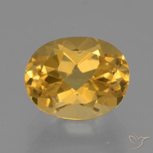 2.50ct 자연스러운 미디엄 다크 골든 황수정, 타원형, VVS-VS