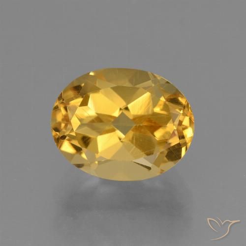 3.09ct 자연스러운 미디엄 골드 황수정, 타원형, VVS-VS