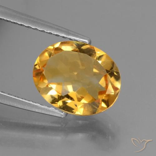 2.33ct 자연스러운 미디엄 오렌지-골드 황수정, 타원형, VS