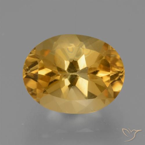 2.88ct 자연스러운 딥 골든 오렌지 황수정, 타원형, VVS-VS
