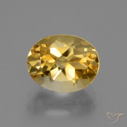 2.54ct 자연스러운 골든 황수정, 타원형, VVS