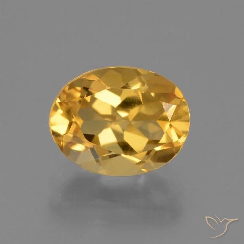 2.44ct 자연스러운 딥 골든 오렌지 황수정, 타원형, VVS