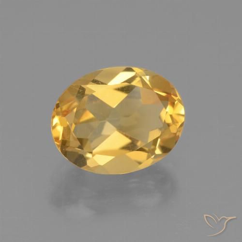 2.38ct 자연스러운 미디엄 다크 골든 황수정, 타원형, VVS-VS