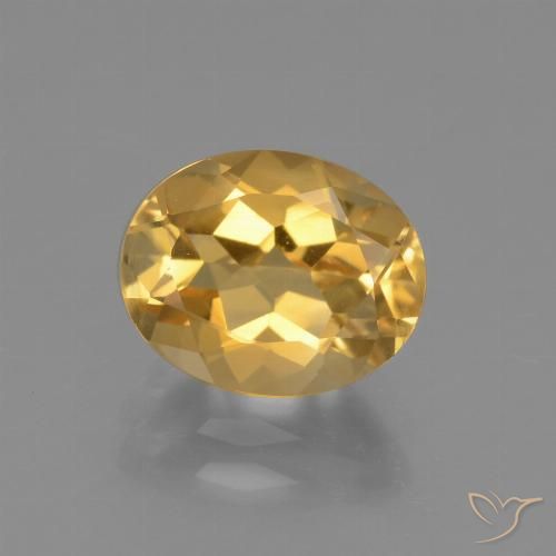 2.43ct 자연스러운 미디엄 다크 골든 황수정, 타원형, VVS