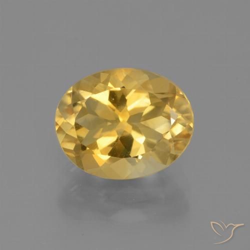 2.34ct 자연스러운 브라이트 골드 황수정, 타원형, VVS-VS