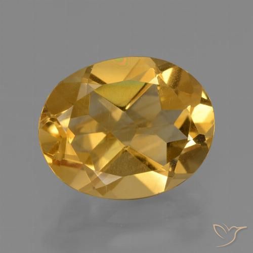 3.03ct 자연스러운 미디엄 다크 골든 황수정, 타원형, VVS