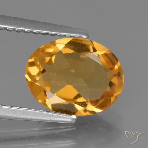 1.75캐럿 천연 다크 오렌지-골드 시트린, 타원형 컷, 9.7×7.6 mm, VVS