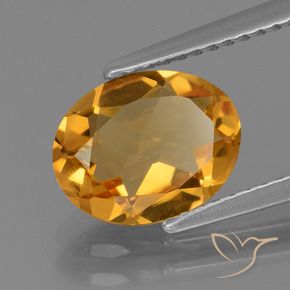 1.75캐럿 천연 다크 오렌지-골드 시트린, 타원형 컷, 9.7×7.6 mm, VVS