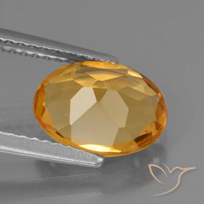 1.75캐럿 천연 다크 오렌지-골드 시트린, 타원형 컷, 9.7×7.6 mm, VVS